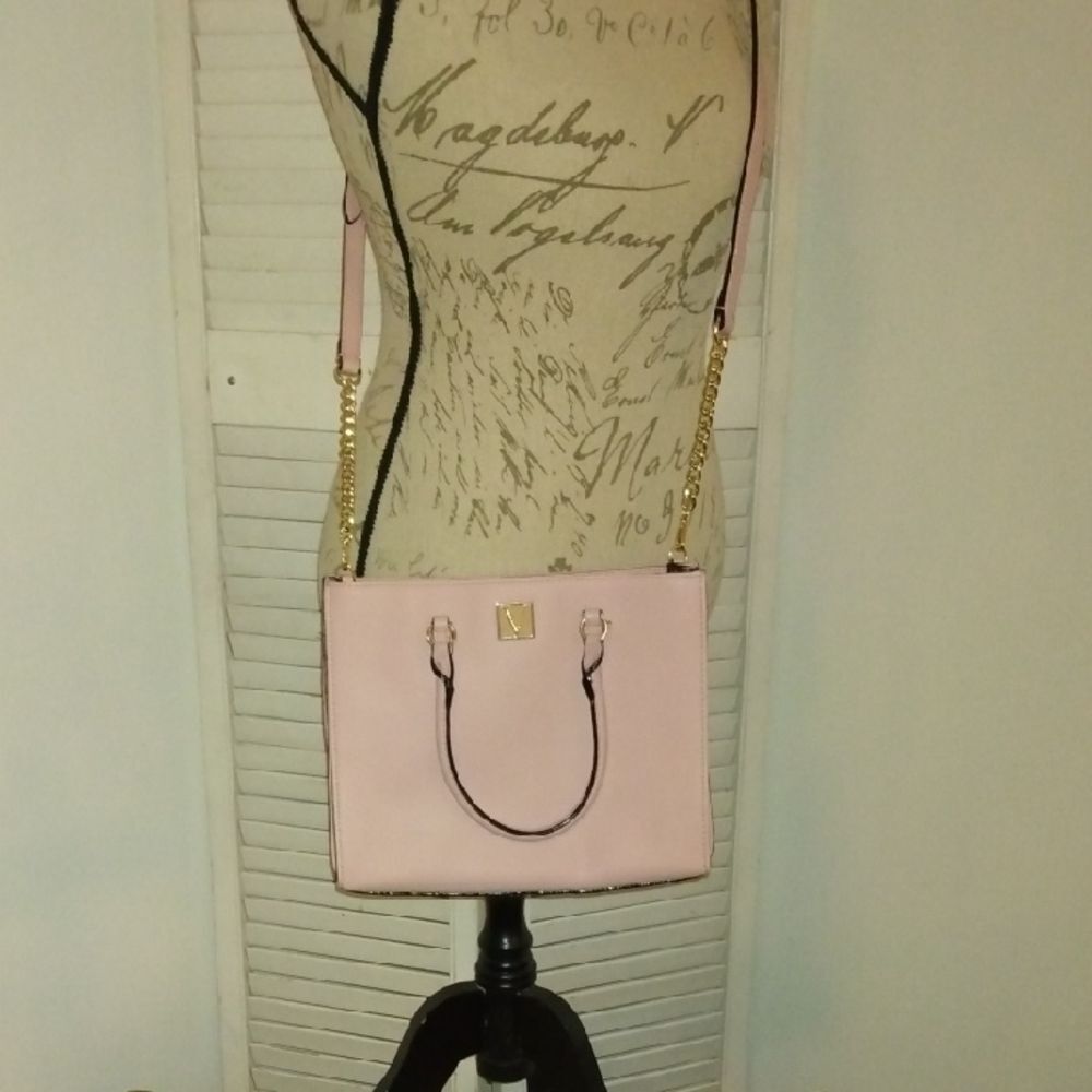 Victoria's Secret Light Pink Shoulder Bag with Gold Chain